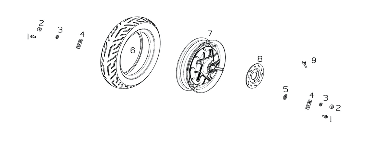 Bakhjul - Motor -  Bakre bromsskiva