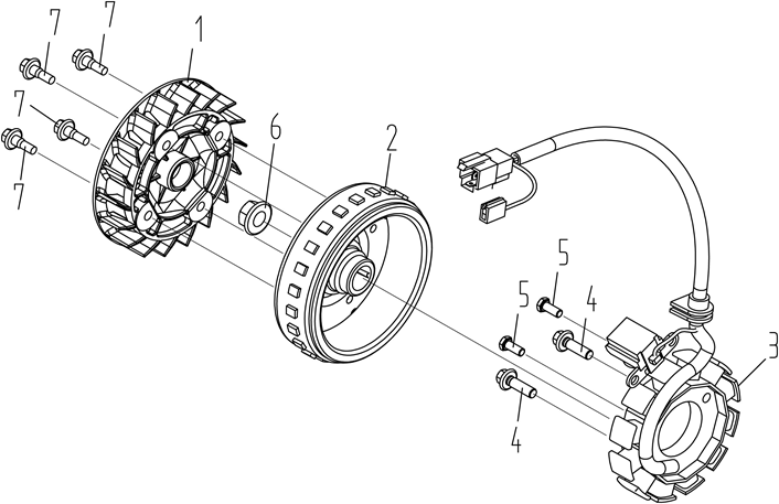 Stator - Svänghjul - Fläkt