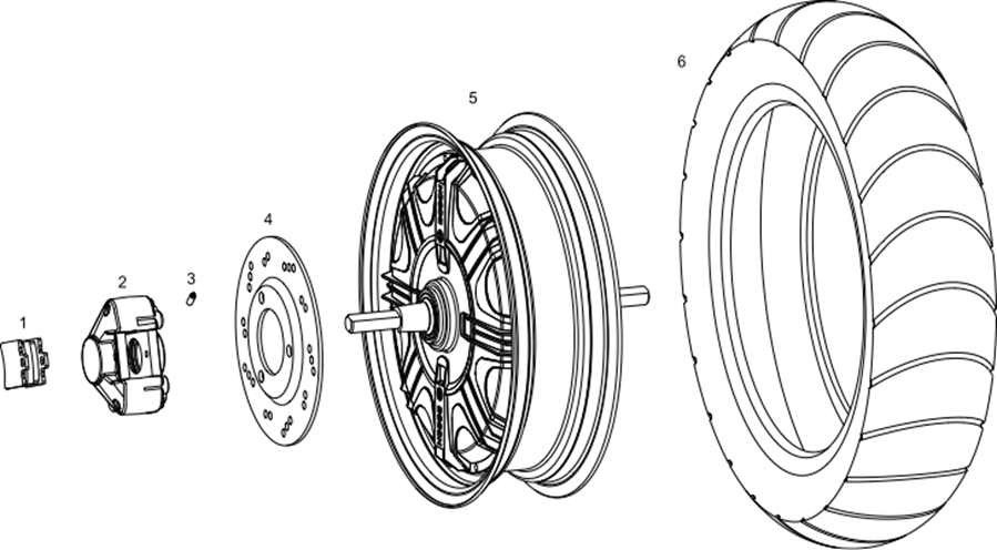 Bakhjul - Motor - Bakre bromsskiva