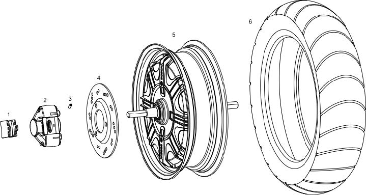 Bakhjul - Motor -  Bakre bromsskiva