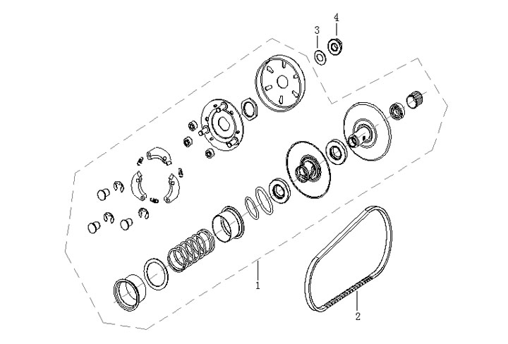 Variatorrem - Bakre variator