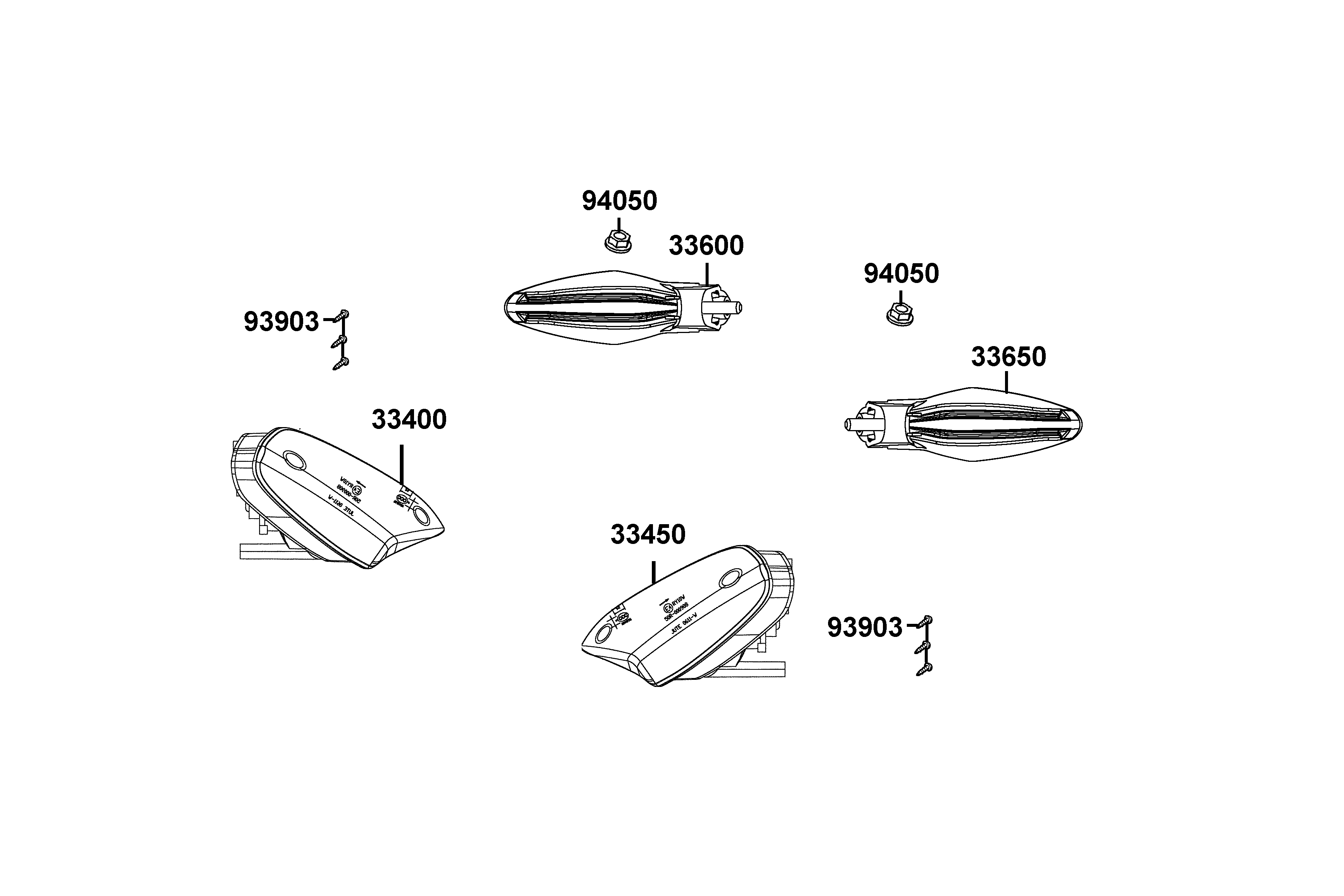 Blinkers fram - Blinkers bak
