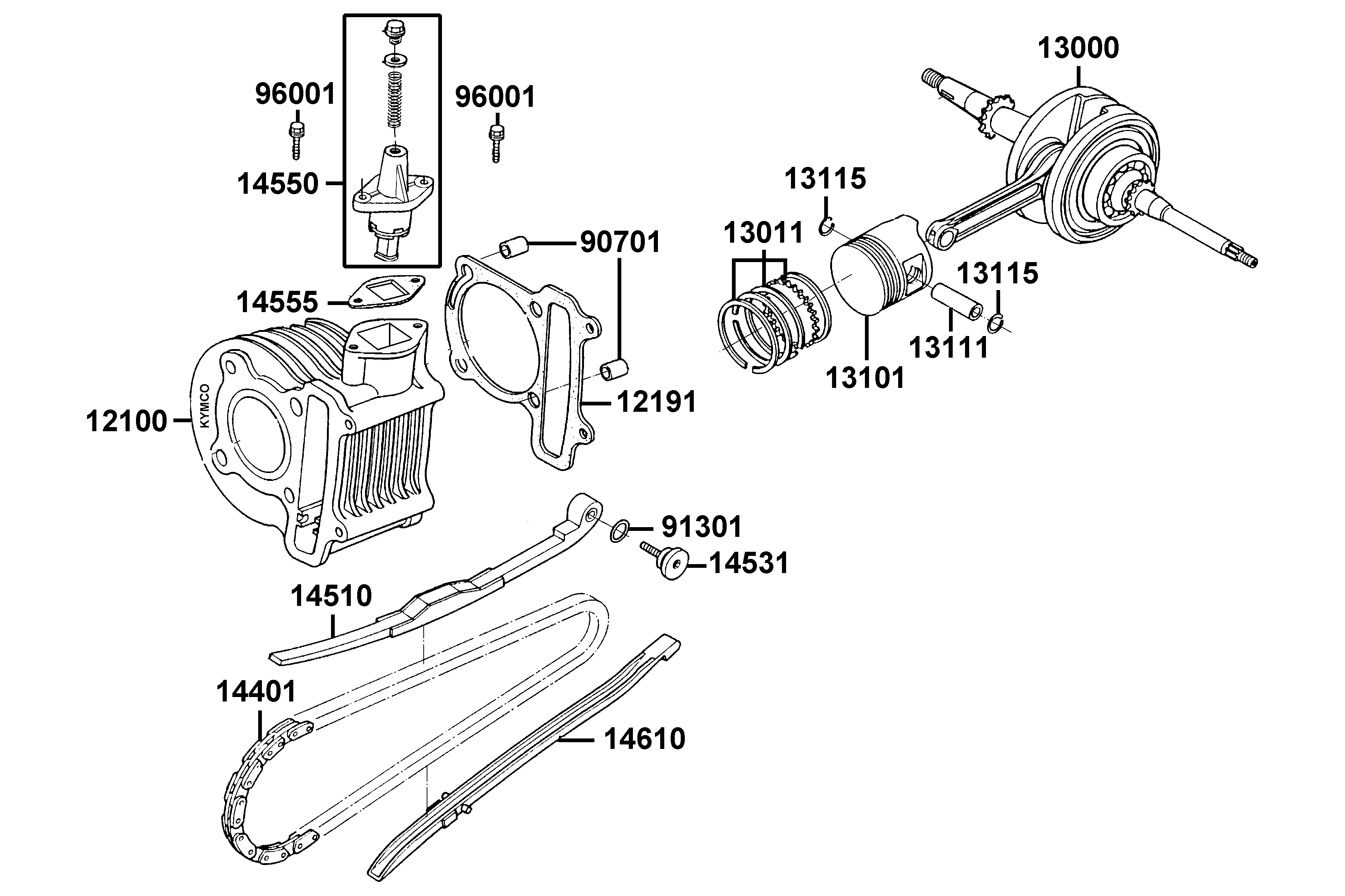 Cylinder - Kolv - Vevparti