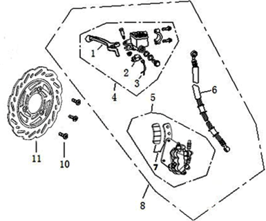 Frambroms - Bromsskiva - Bromsbelägg