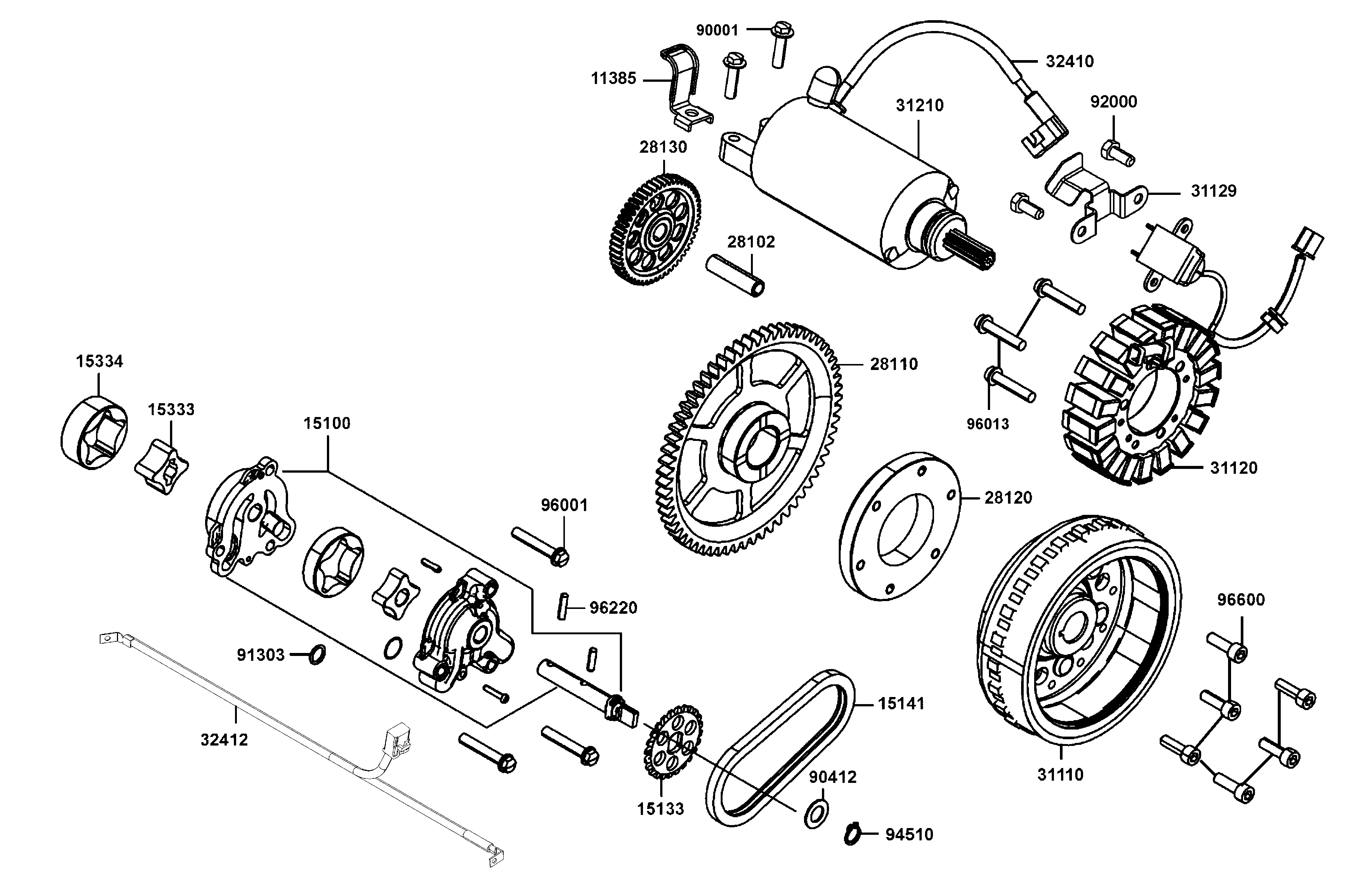 Oljepump - Stator - Startmotor