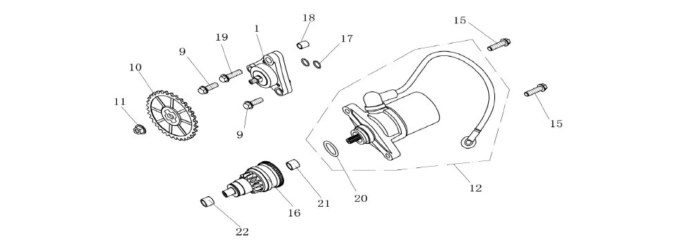 Oljepump - Startmotor - Bendixdrev