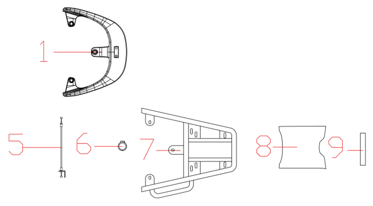 Passagerarhandtag - Golvmatta - Sadellåsvajer