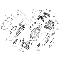 Sidokåpor bak - Passagerarhandtag - Sadel