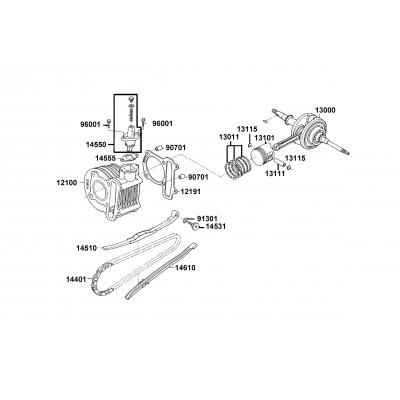 Cylinder - Kolv - Vevparti