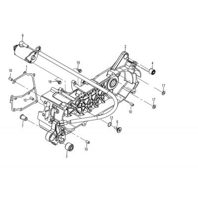 Startmotor - Vänster vevhus