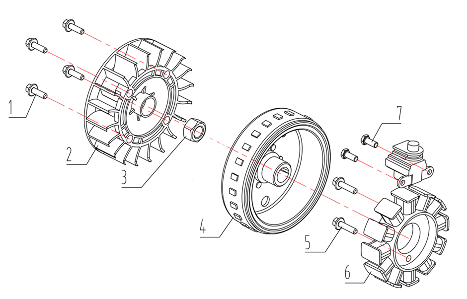 Stator - Svänghjul - Fläkt