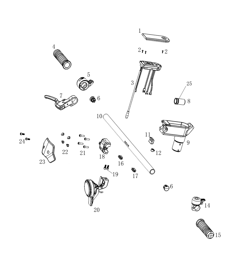 Styre - Framlykta - Bromshandtag - Instrument - Tumgas