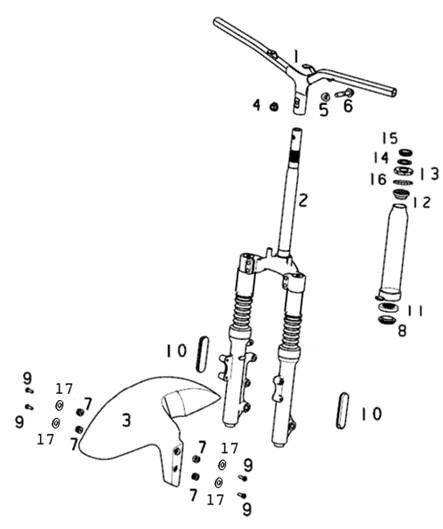 Styre - Framskärm - Framgaffel