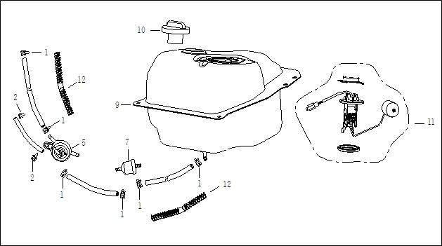 Bränsletank - Bränslekran - Tankgivare