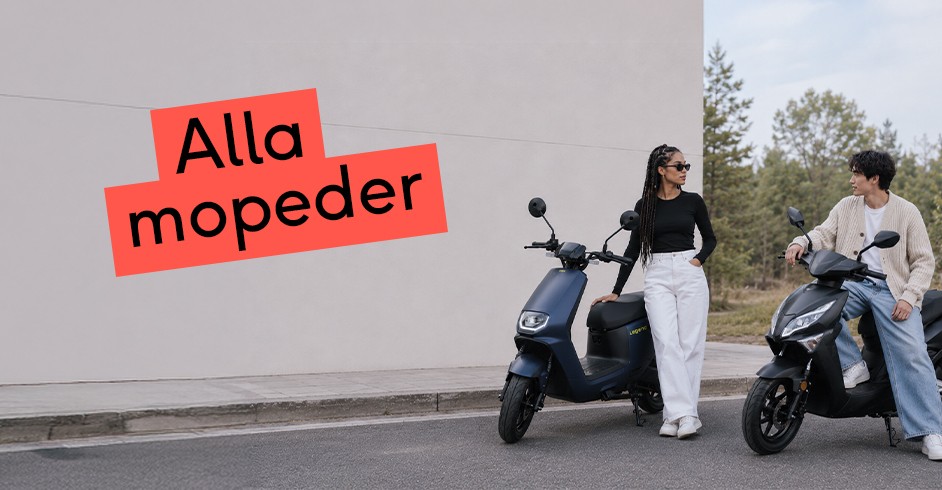 Ung man k&ouml;r en moped p&aring; bakhjulet, under en bro